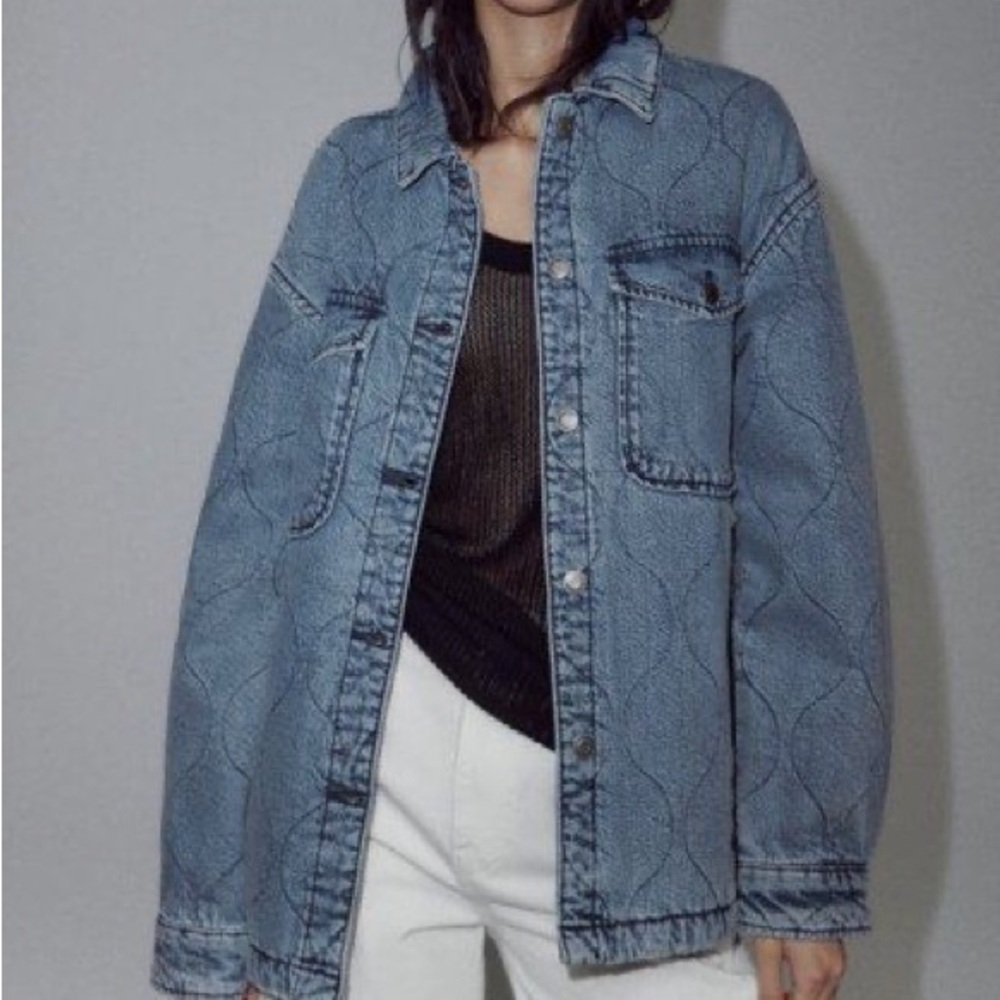 ZARA Padded Denim Jacket